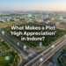 What makes a plot high appreciation in Indore?