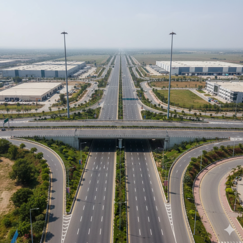 Road connectivity and infrastructure development near Indore Airport